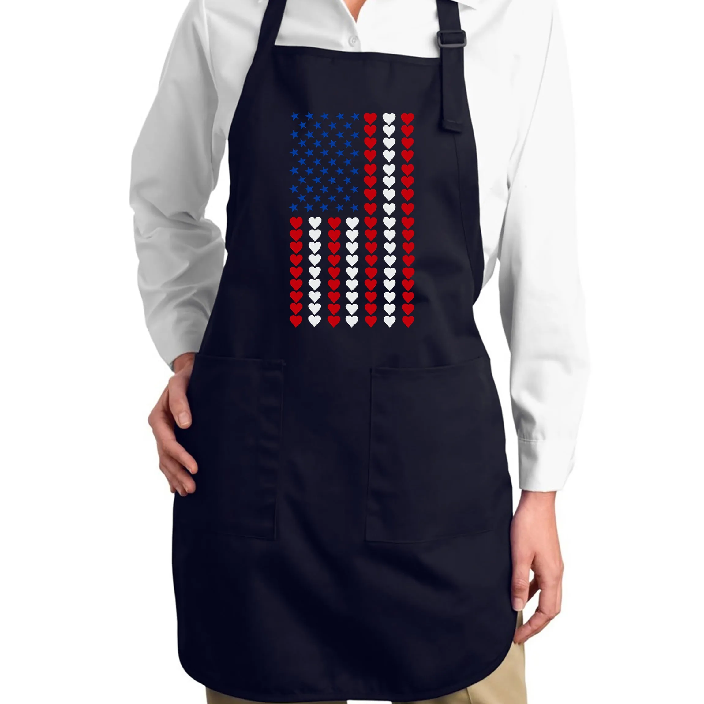 Heart Flag - Full Length Word Art Apron sold by LA Pop Art product image thumbnail 4