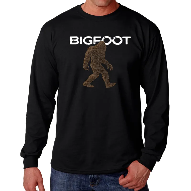 Bigfoot - Men's Word Art Long Sleeve T-Shirt sold by LA Pop Art