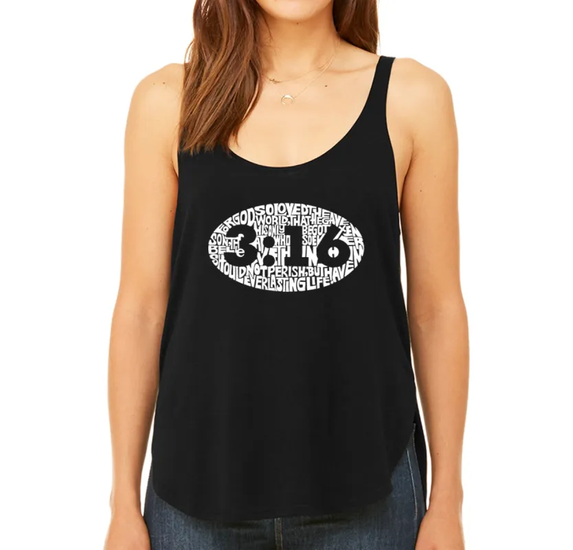 John 3:16 - Women's Word Art Flowy Tank sold by LA Pop Art