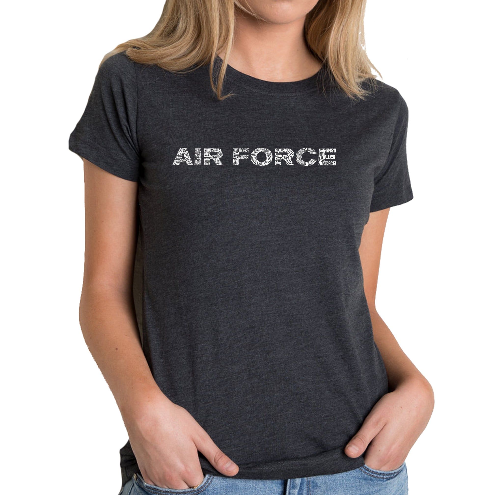 Lyrics To The Air Force Song - Women's Premium Blend Word Art T-Shirt sold by LA Pop Art