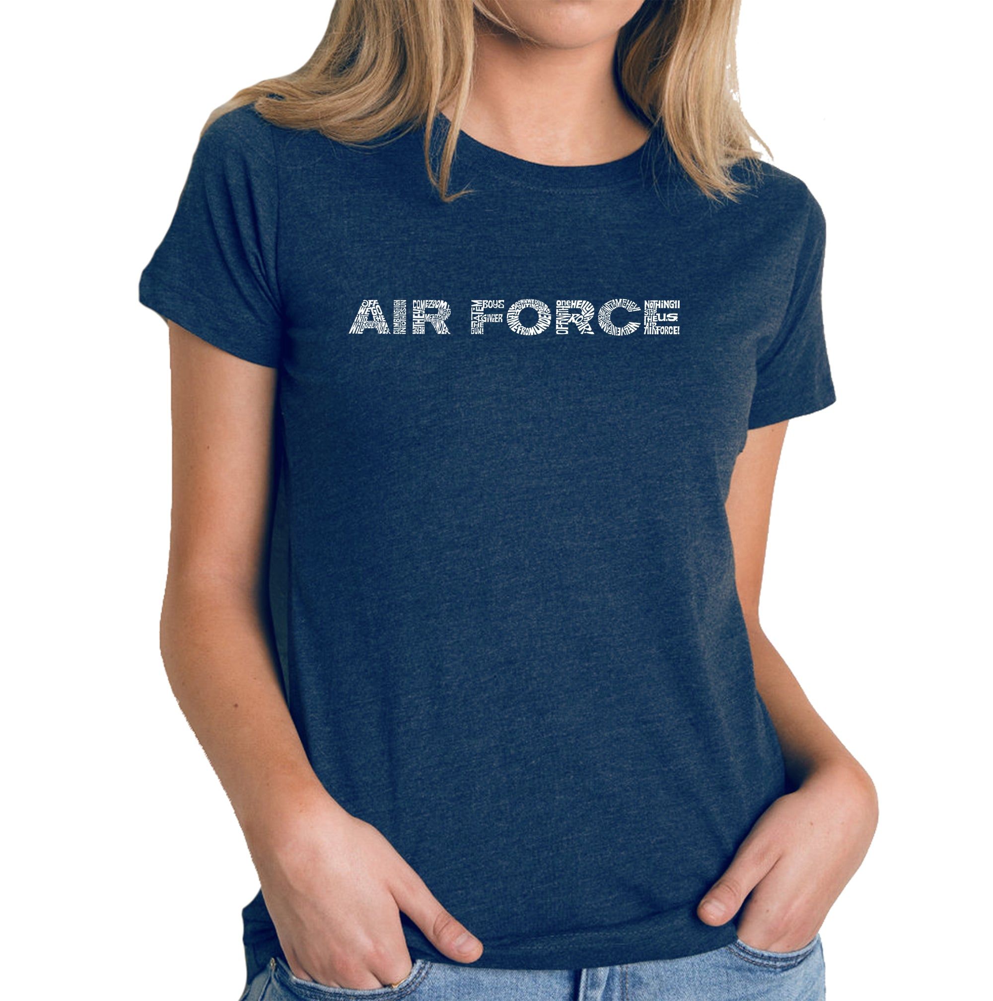 Lyrics To The Air Force Song - Women's Premium Blend Word Art T-Shirt sold by LA Pop Art product image thumbnail 3