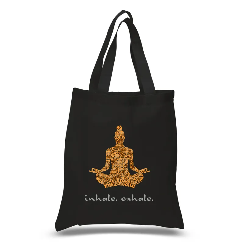Inhale Exhale - Small Word Art Tote Bag sold by LA Pop Art