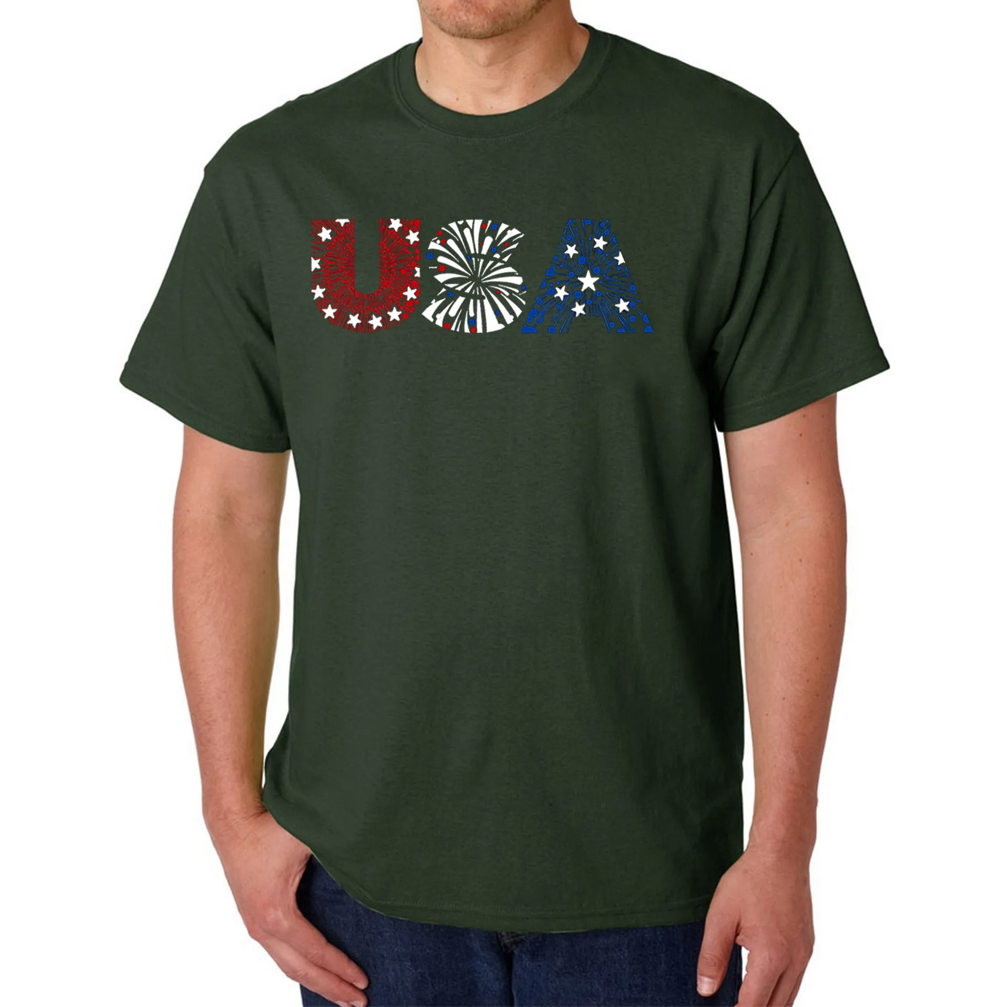 USA Fireworks - Men's Word Art T-Shirt sold by LA Pop Art product image thumbnail 4