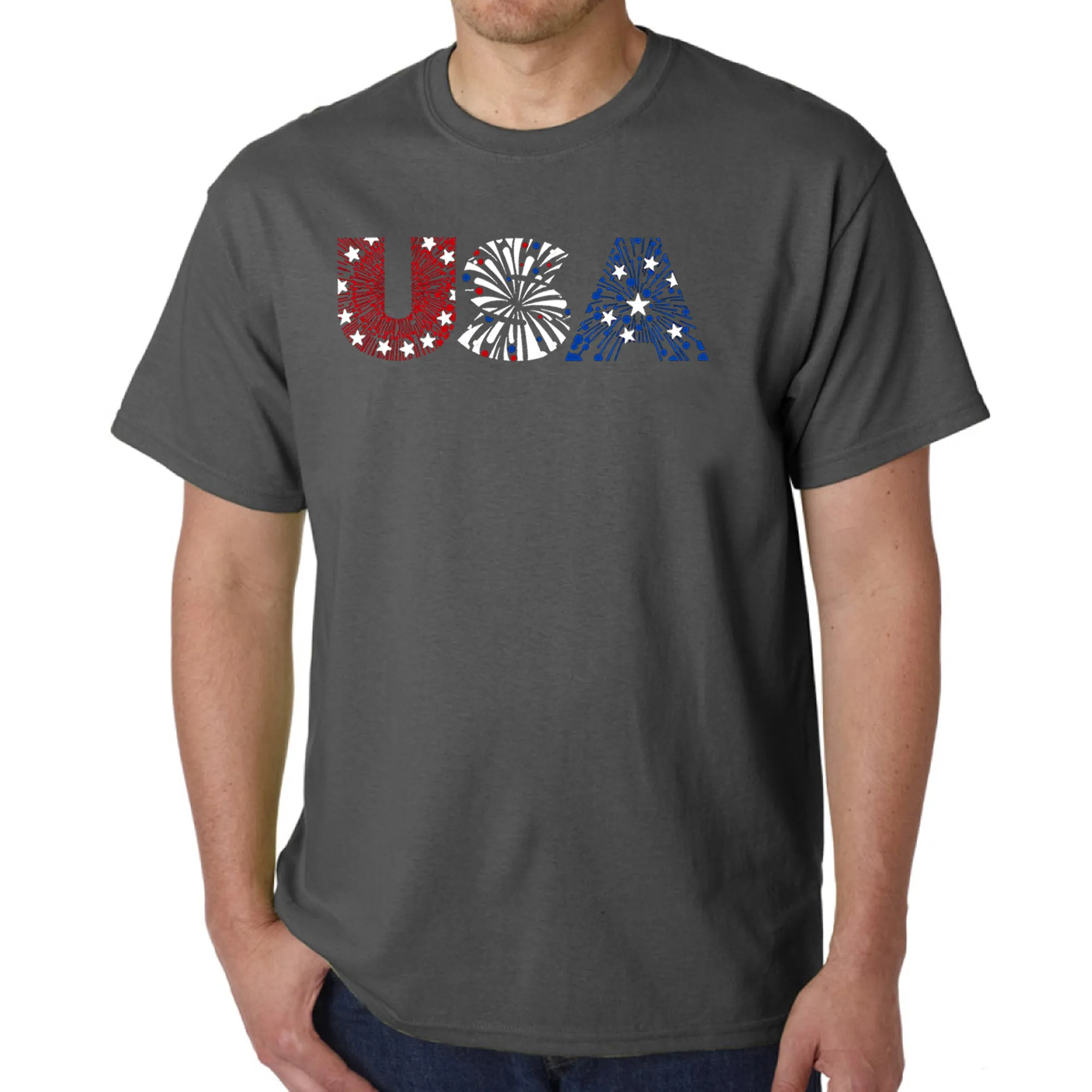 USA Fireworks - Men's Word Art T-Shirt sold by LA Pop Art product image thumbnail 5