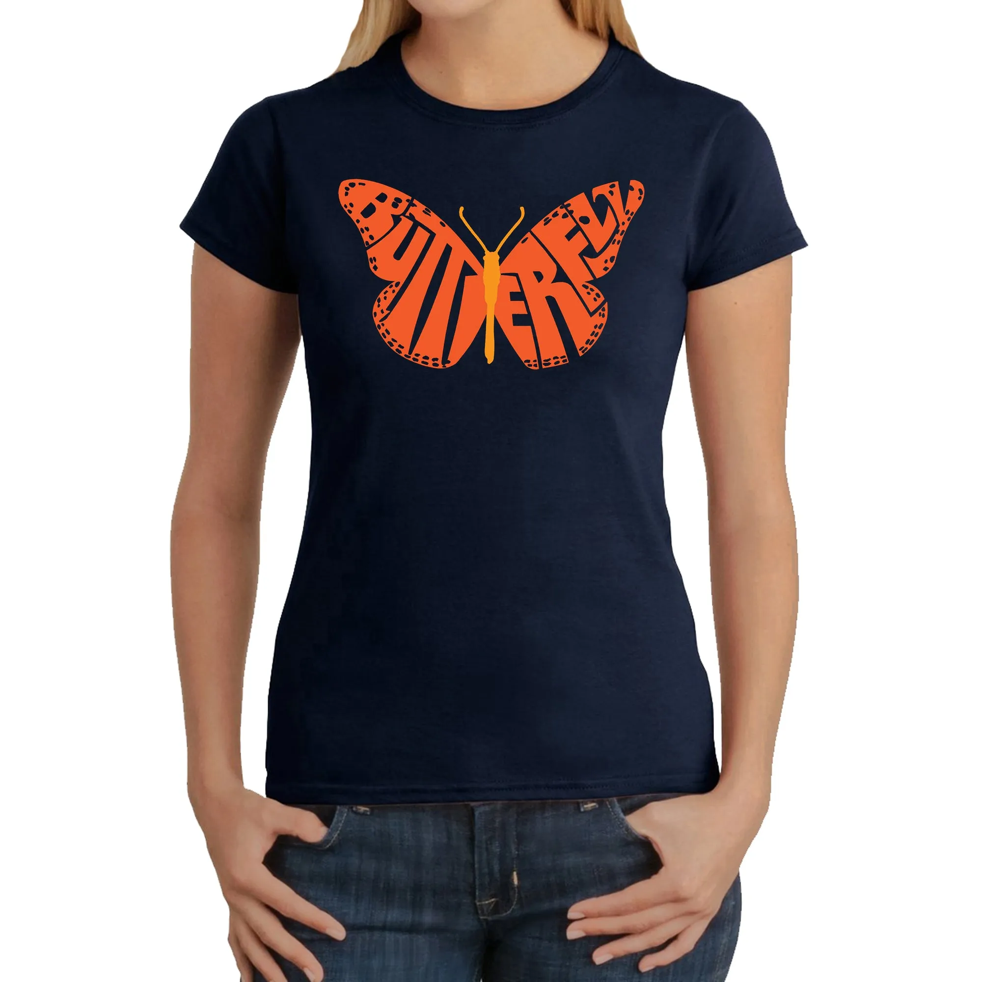 Butterfly - Women's Word Art T-Shirt sold by LA Pop Art product image thumbnail 3