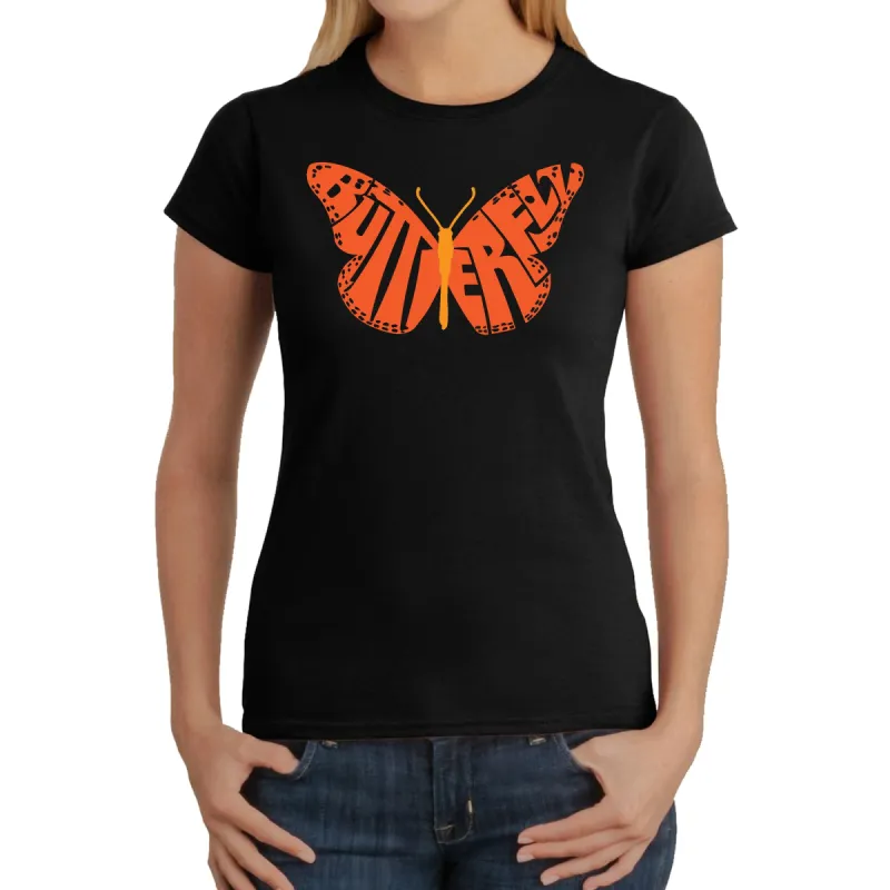 Butterfly - Women's Word Art T-Shirt sold by LA Pop Art