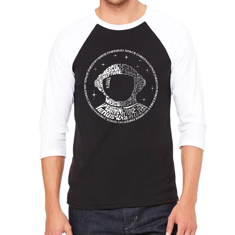 I Need My Space Astronaut - Men's Raglan Baseball Word Art T-Shirt sold by LA Pop Art