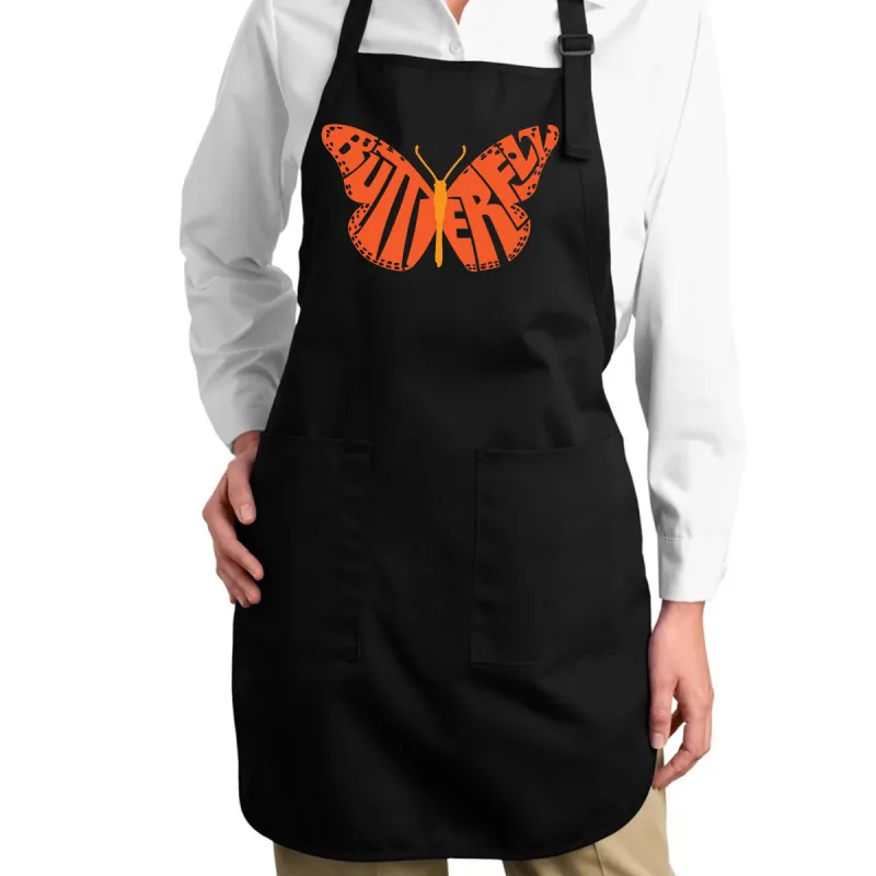 Butterfly - Full Length Word Art Apron sold by LA Pop Art