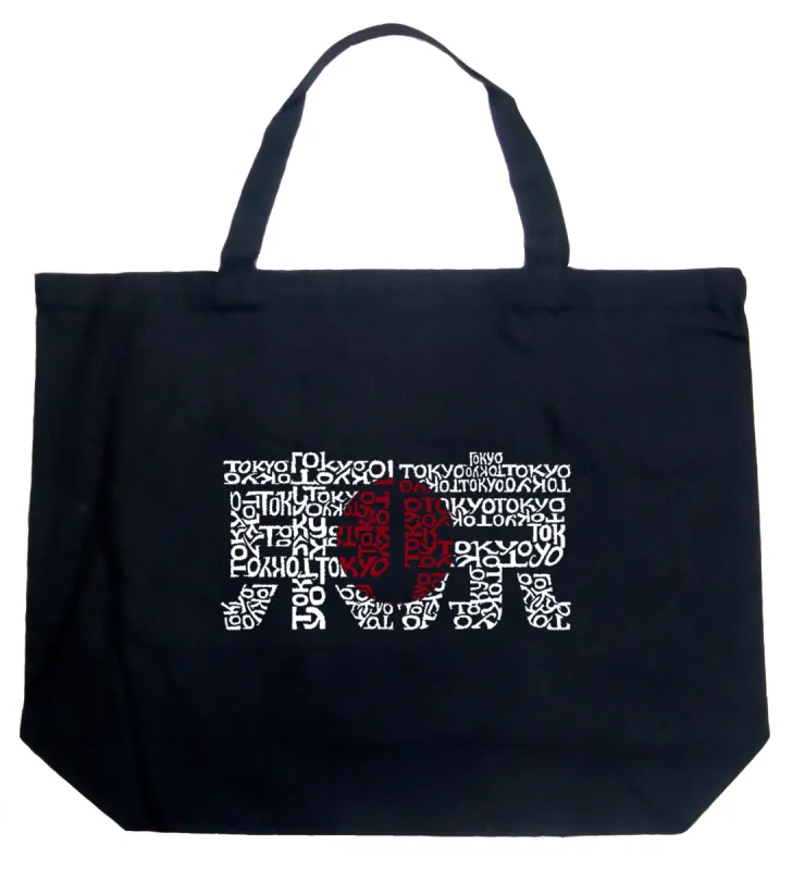 Tokyo Sun - Large Word Art Tote Bag sold by LA Pop Art