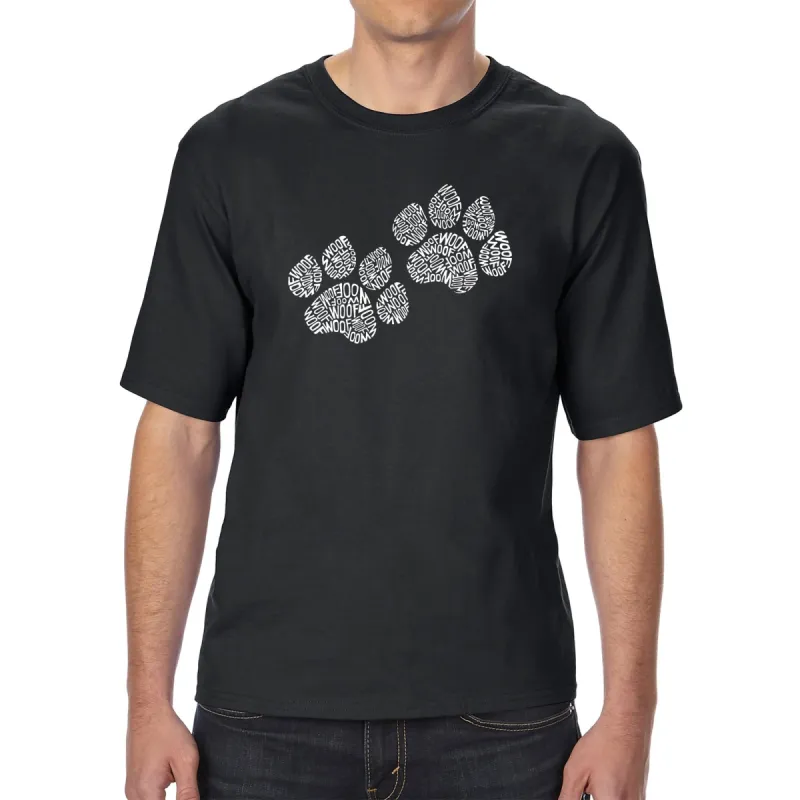 Woof Paw Prints - Men's Tall Word Art T-Shirt sold by LA Pop Art