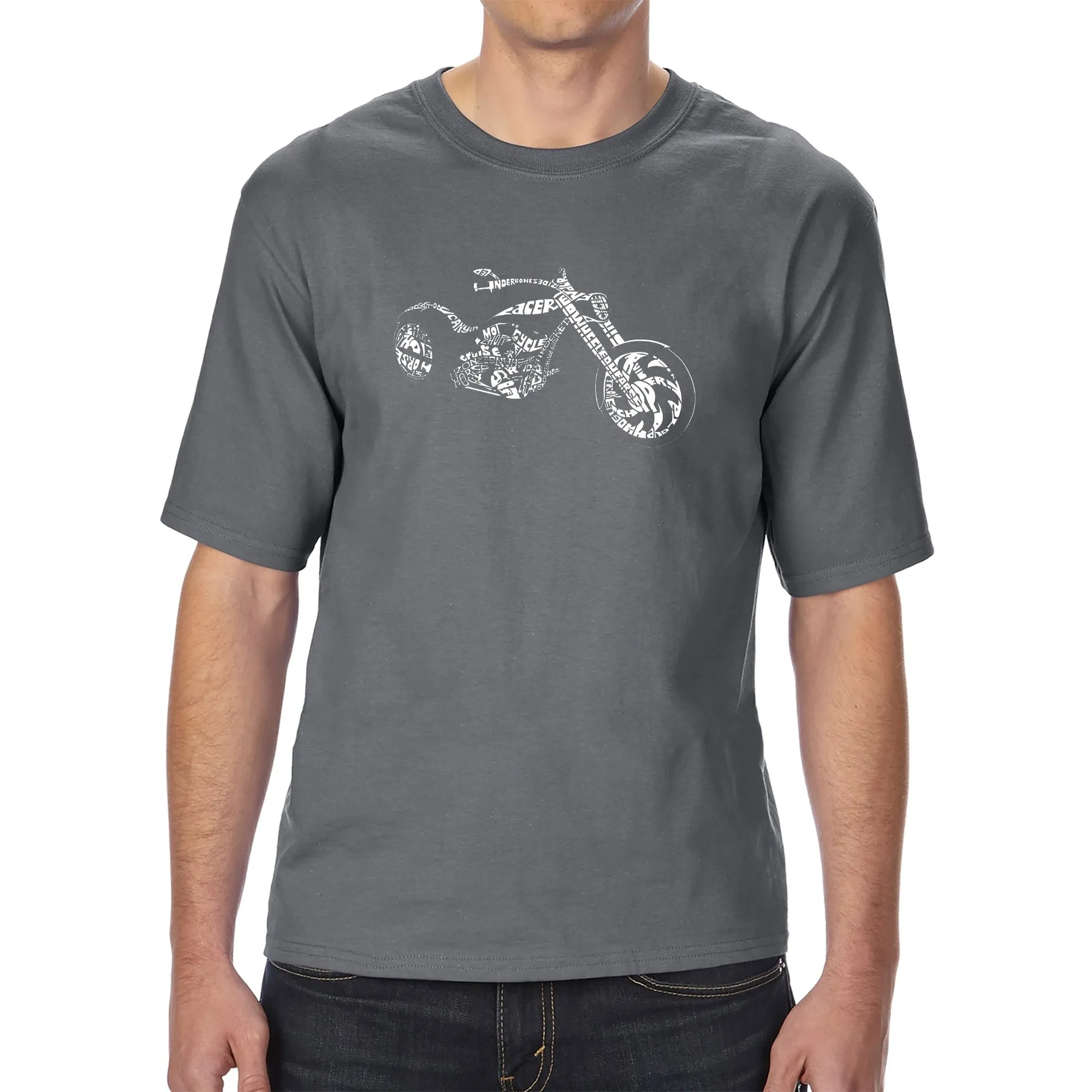 MOTORCYCLE - Men's Tall Word Art T-Shirt sold by LA Pop Art product image thumbnail 4