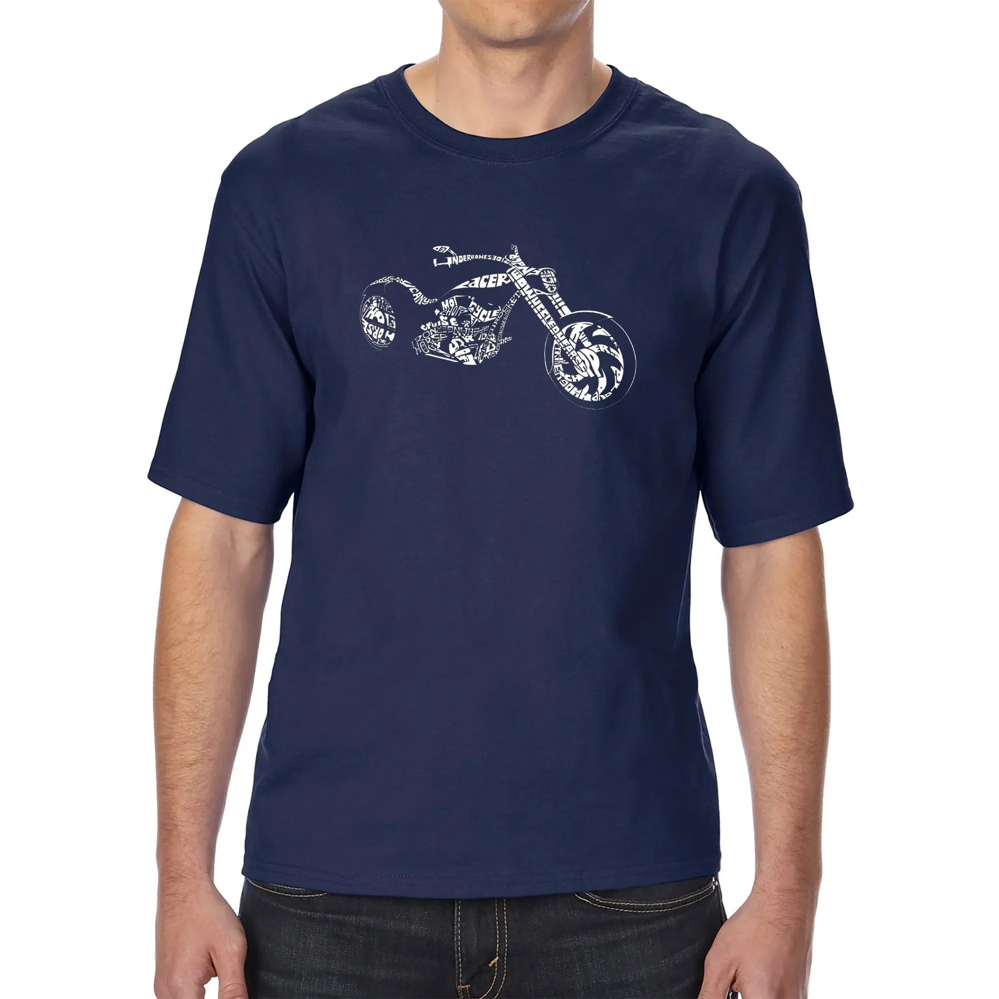 MOTORCYCLE - Men's Tall Word Art T-Shirt sold by LA Pop Art product image thumbnail 3