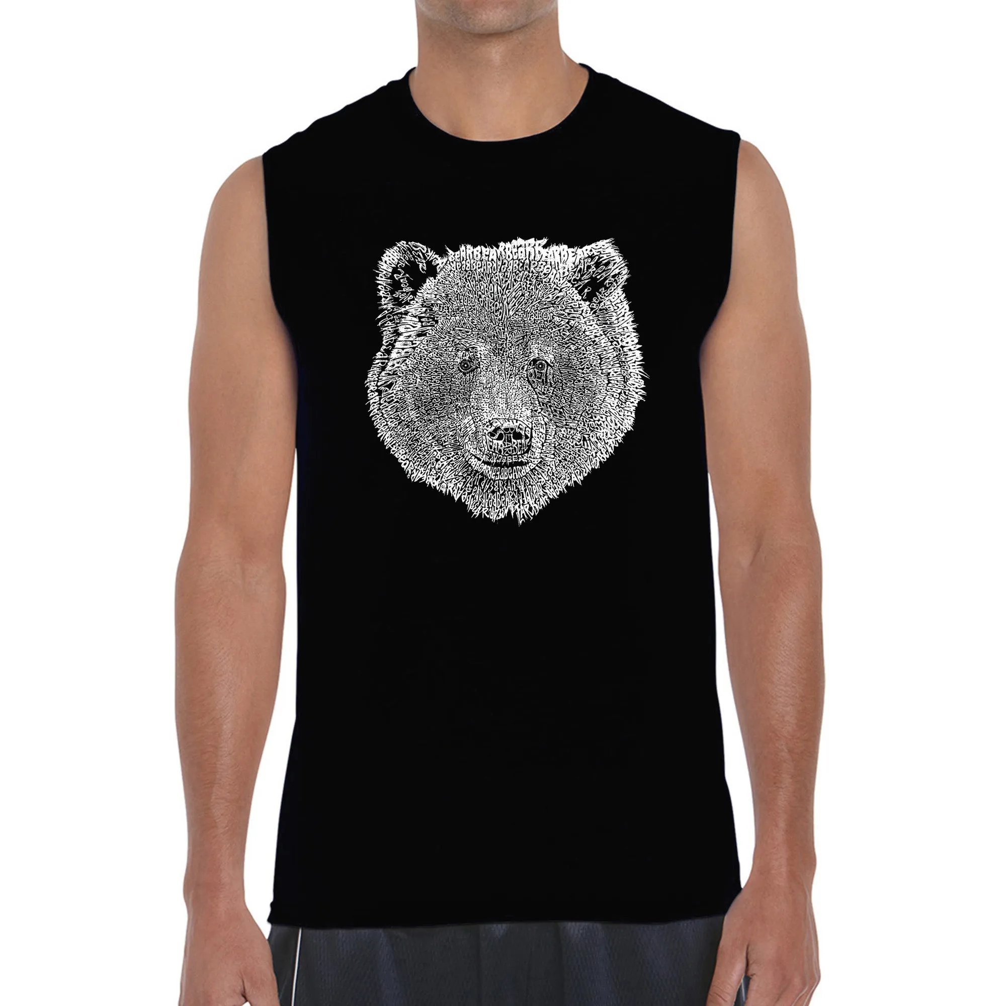 Bear Face - Men's Word Art Sleeveless T-Shirt sold by LA Pop Art