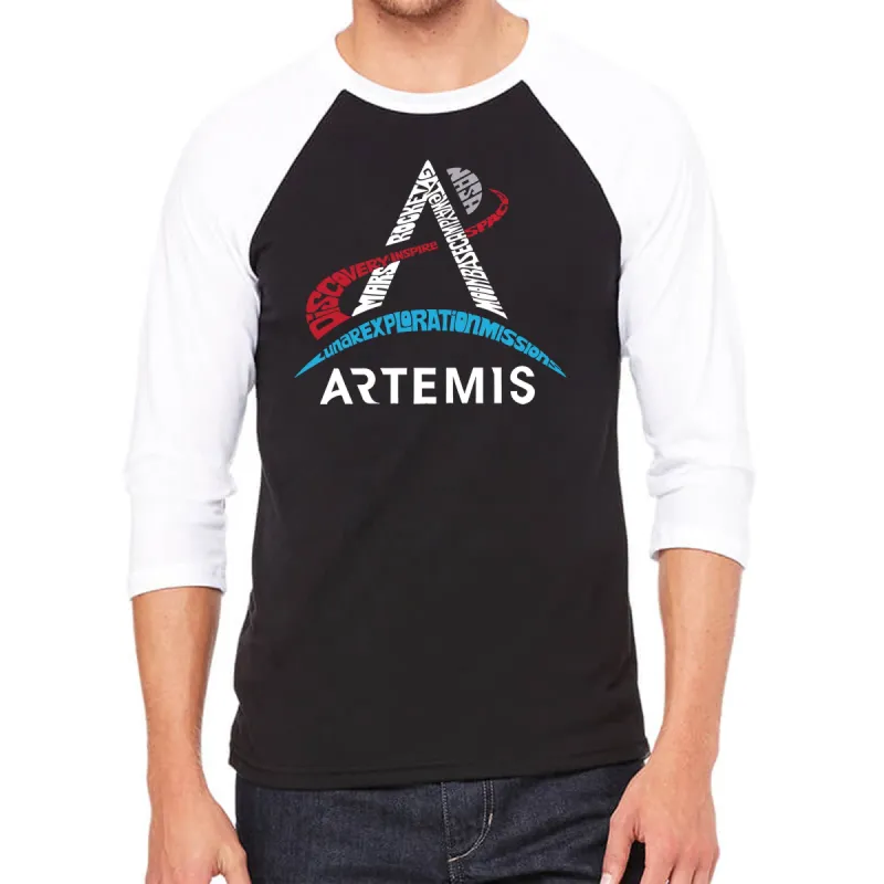 NASA Artemis Logo - Men's Raglan Baseball Word Art T-Shirt sold by LA Pop Art