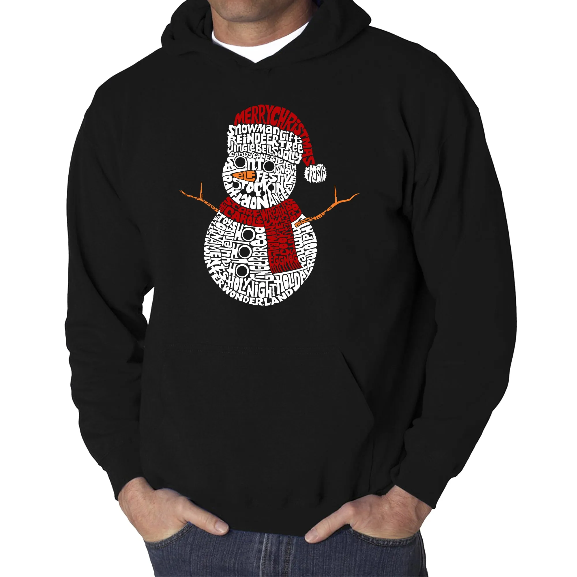 Christmas Snowman - Men's Word Art Hooded Sweatshirt sold by LA Pop Art
