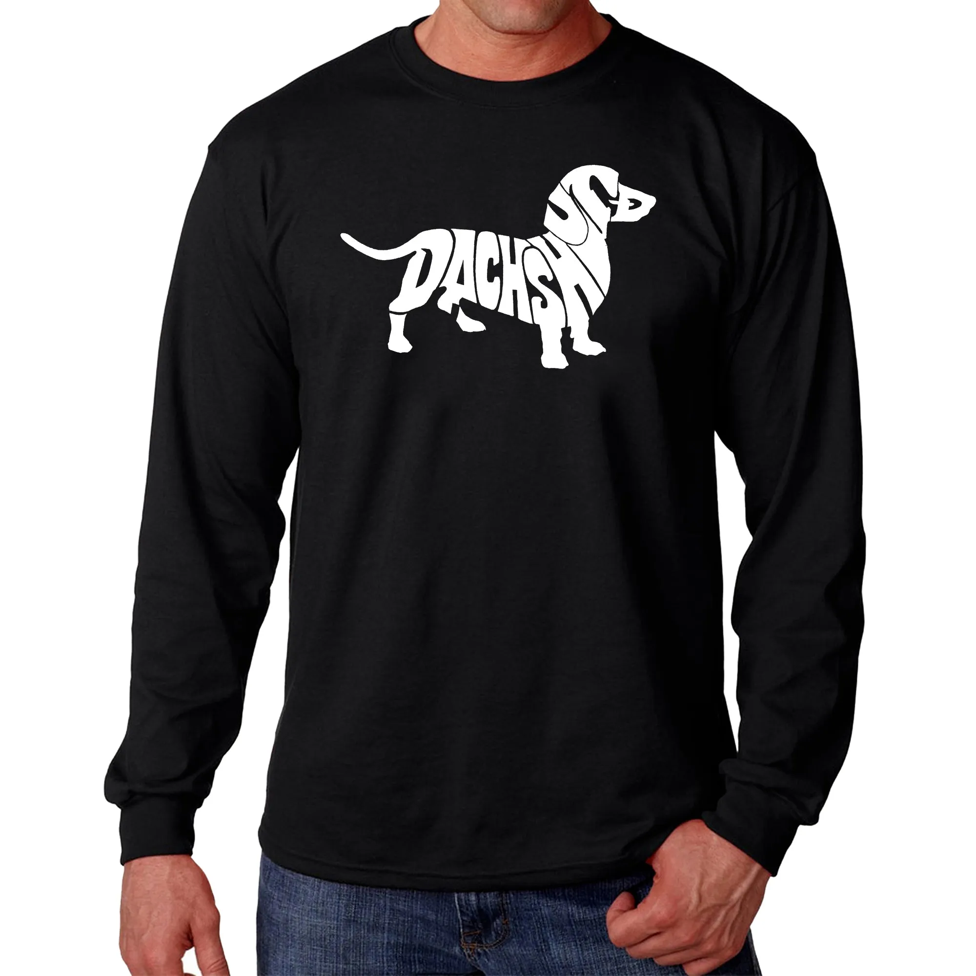 Dachshund - Men's Word Art Long Sleeve T-Shirt sold by LA Pop Art