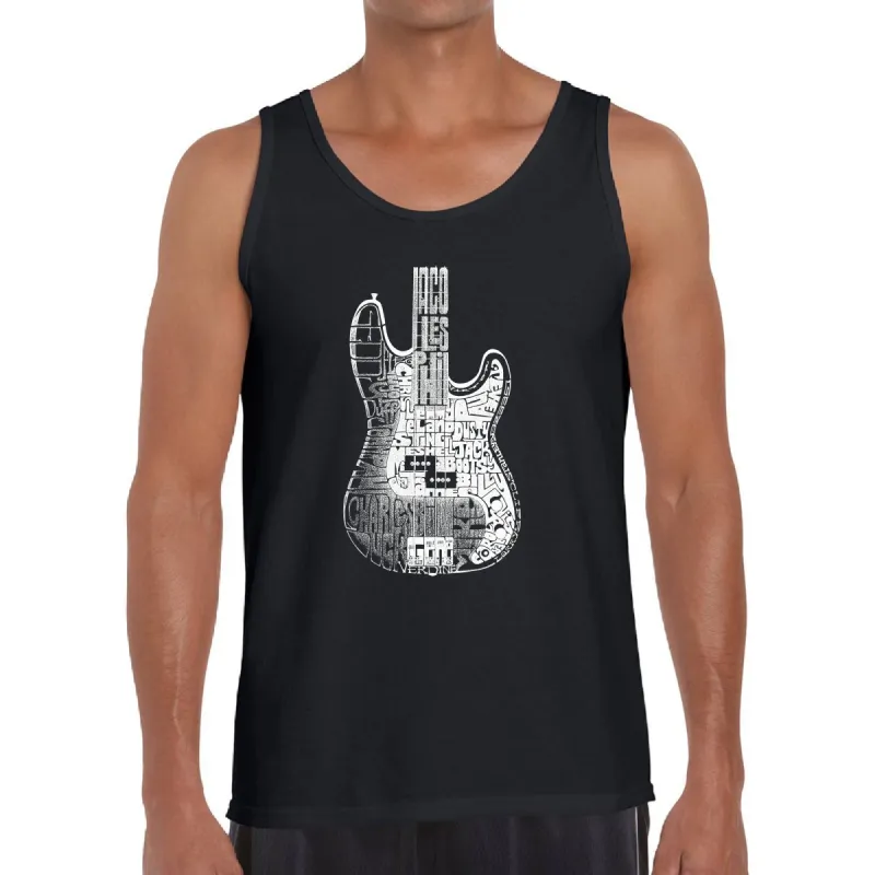 Bass Guitar - Men's Word Art Tank Top sold by LA Pop Art