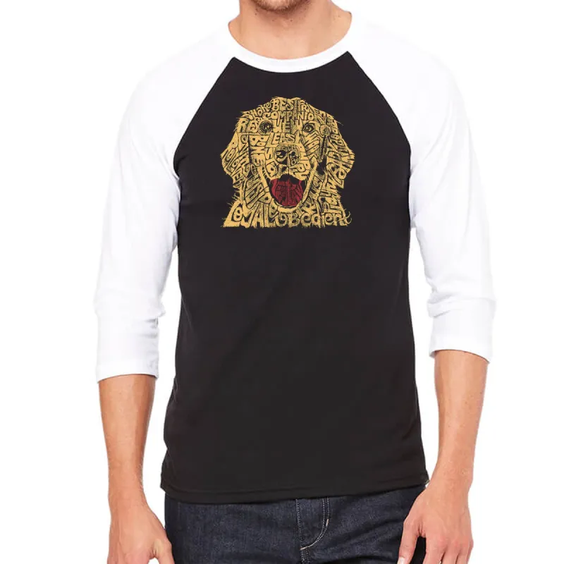 Dog - Men's Raglan Baseball Word Art T-Shirt sold by LA Pop Art