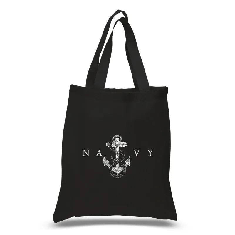 LYRICS TO ANCHORS AWEIGH - Small Word Art Tote Bag sold by LA Pop Art