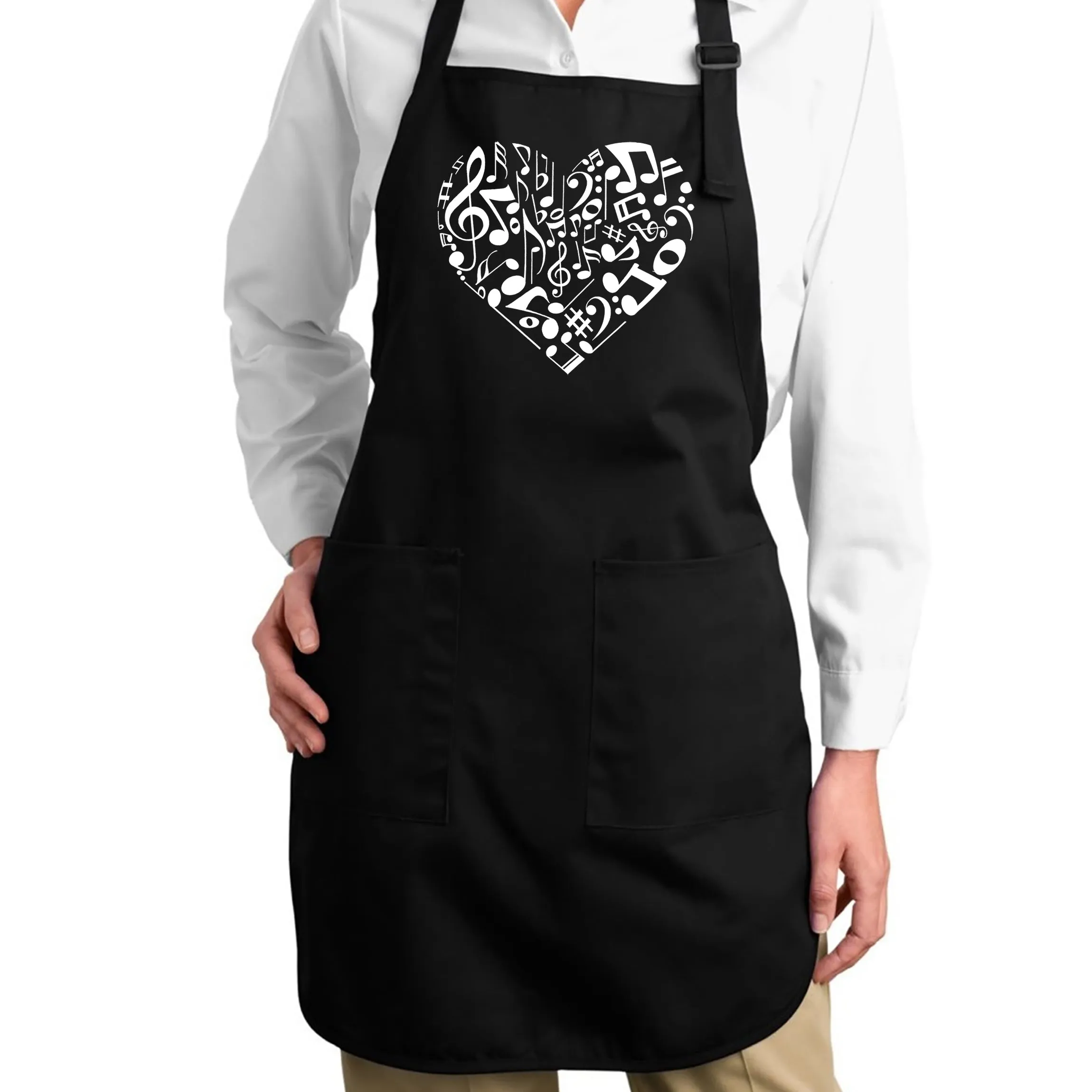 Heart Notes - Full Length Word Art Apron sold by LA Pop Art
