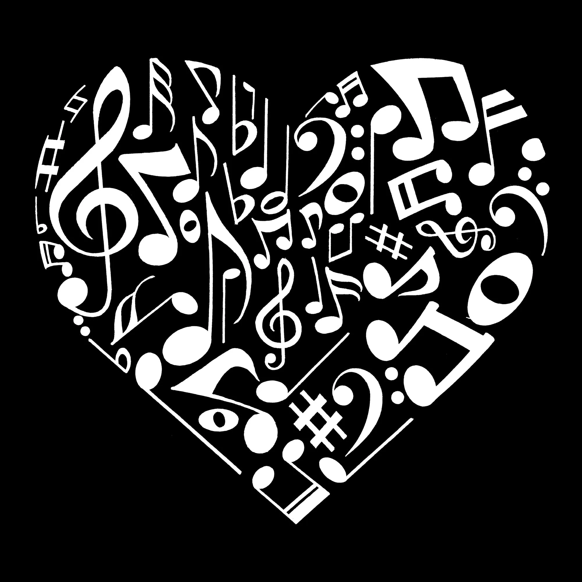 Heart Notes - Full Length Word Art Apron sold by LA Pop Art product image thumbnail 2