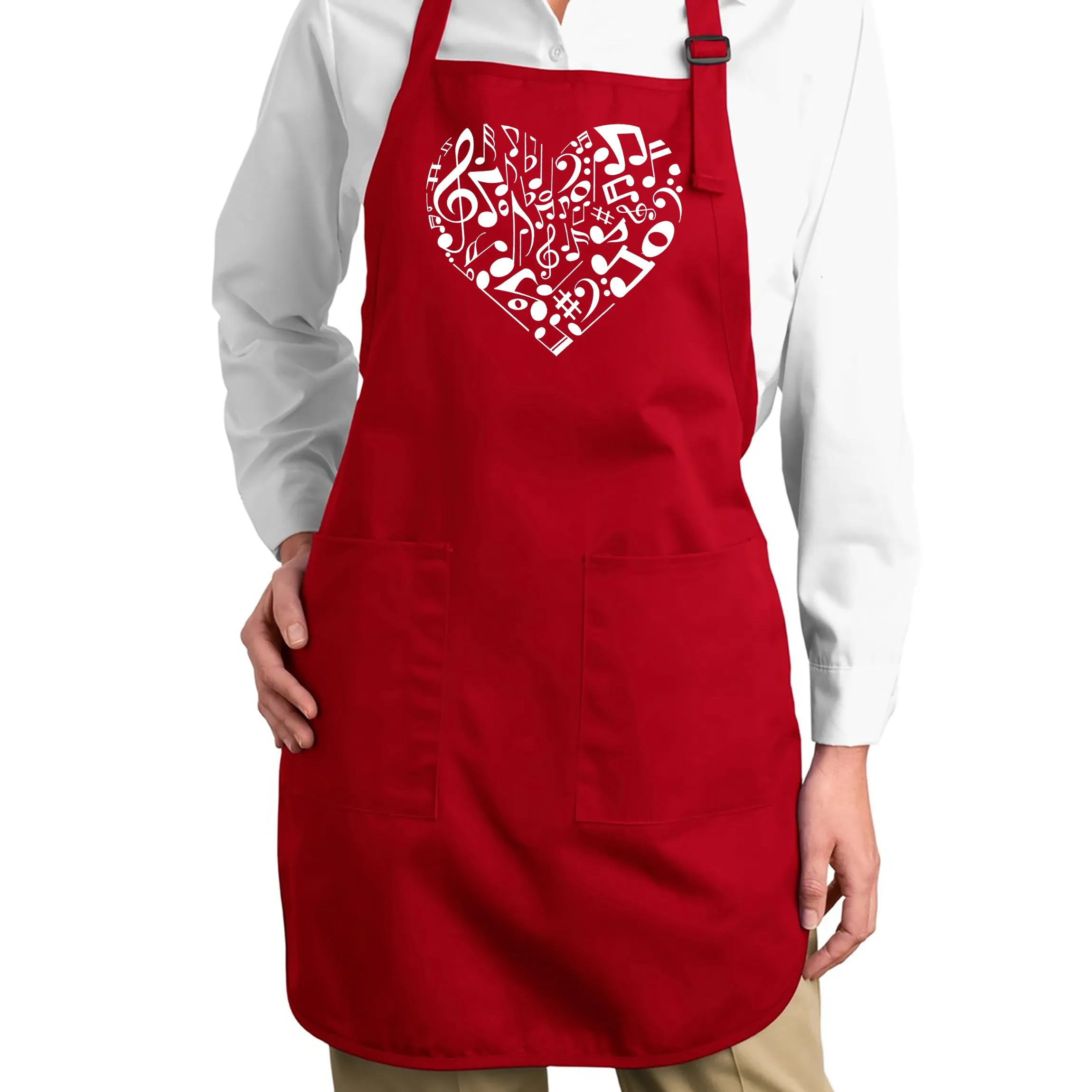 Heart Notes - Full Length Word Art Apron sold by LA Pop Art product image thumbnail 3