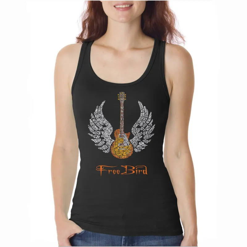 LYRICS TO FREEBIRD  - Women's Word Art Tank Top sold by LA Pop Art