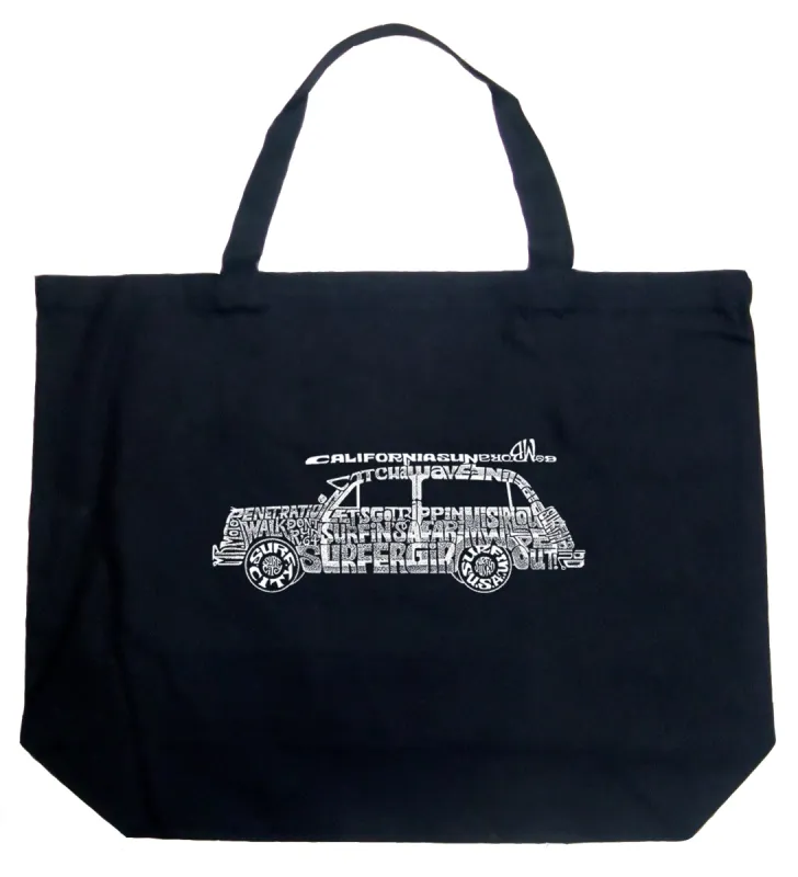 Classic Surf Songs Woody - Large Word Art Tote Bag sold by LA Pop Art