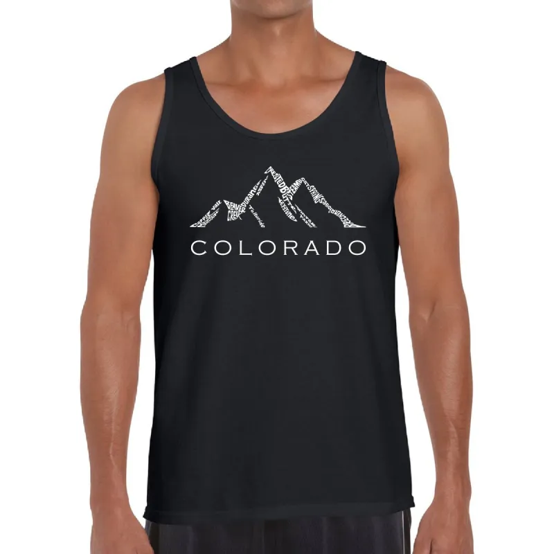 Colorado Ski Towns  - Men's Word Art Tank Top sold by LA Pop Art