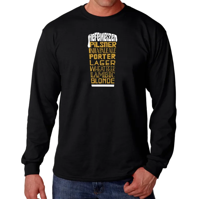 Styles of Beer  - Men's Word Art Long Sleeve T-Shirt sold by LA Pop Art