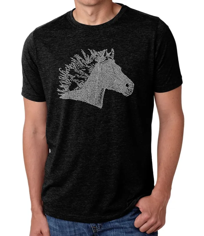 Horse Mane - Men's Premium Blend Word Art T-Shirt sold by LA Pop Art