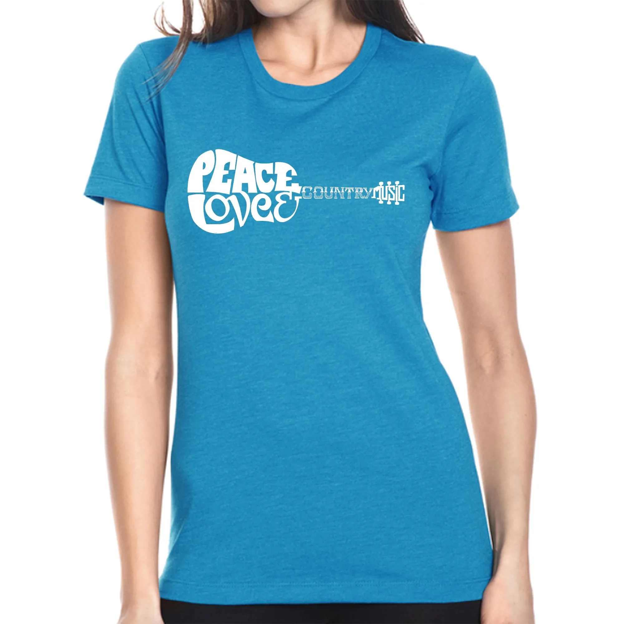 Peace Love Country - Women's Premium Blend Word Art T-Shirt sold by LA Pop Art product image thumbnail 4