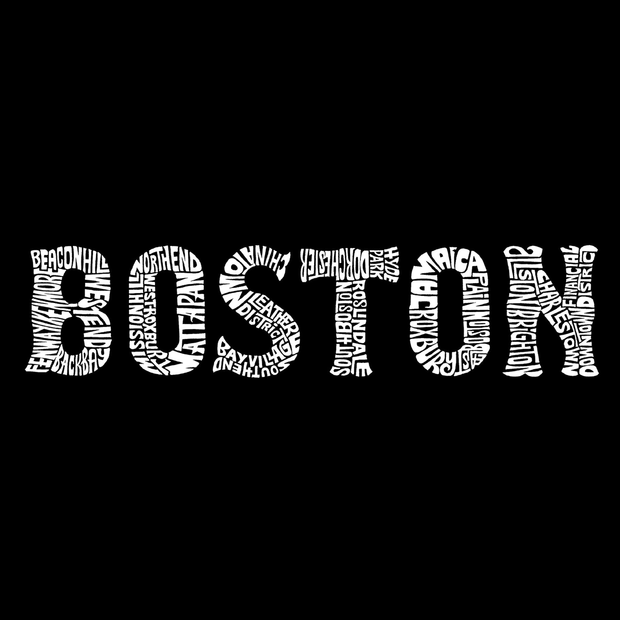 BOSTON NEIGHBORHOODS - Women's Raglan Baseball Word Art T-Shirt sold by LA Pop Art product image thumbnail 2