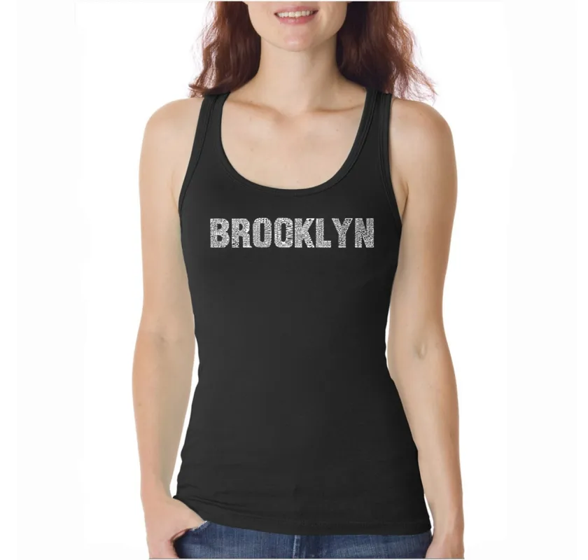 BROOKLYN NEIGHBORHOODS  - Women's Word Art Tank Top sold by LA Pop Art