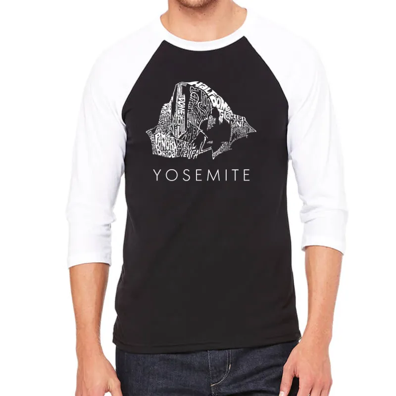 Yosemite - Men's Raglan Baseball Word Art T-Shirt sold by LA Pop Art