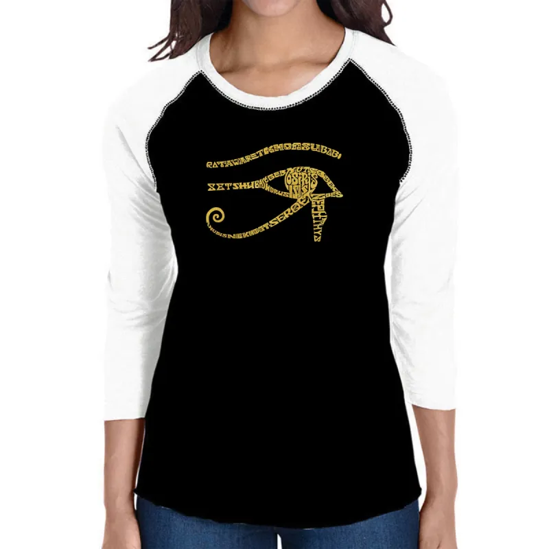 EGYPT - Women's Raglan Baseball Word Art T-Shirt sold by LA Pop Art