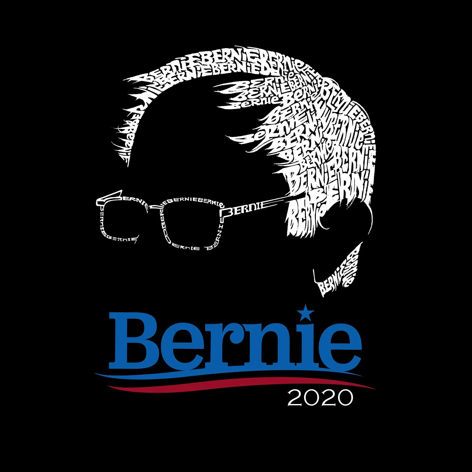 Bernie Sanders 2020 - Men's Raglan Baseball Word Art T-Shirt sold by LA Pop Art product image thumbnail 2