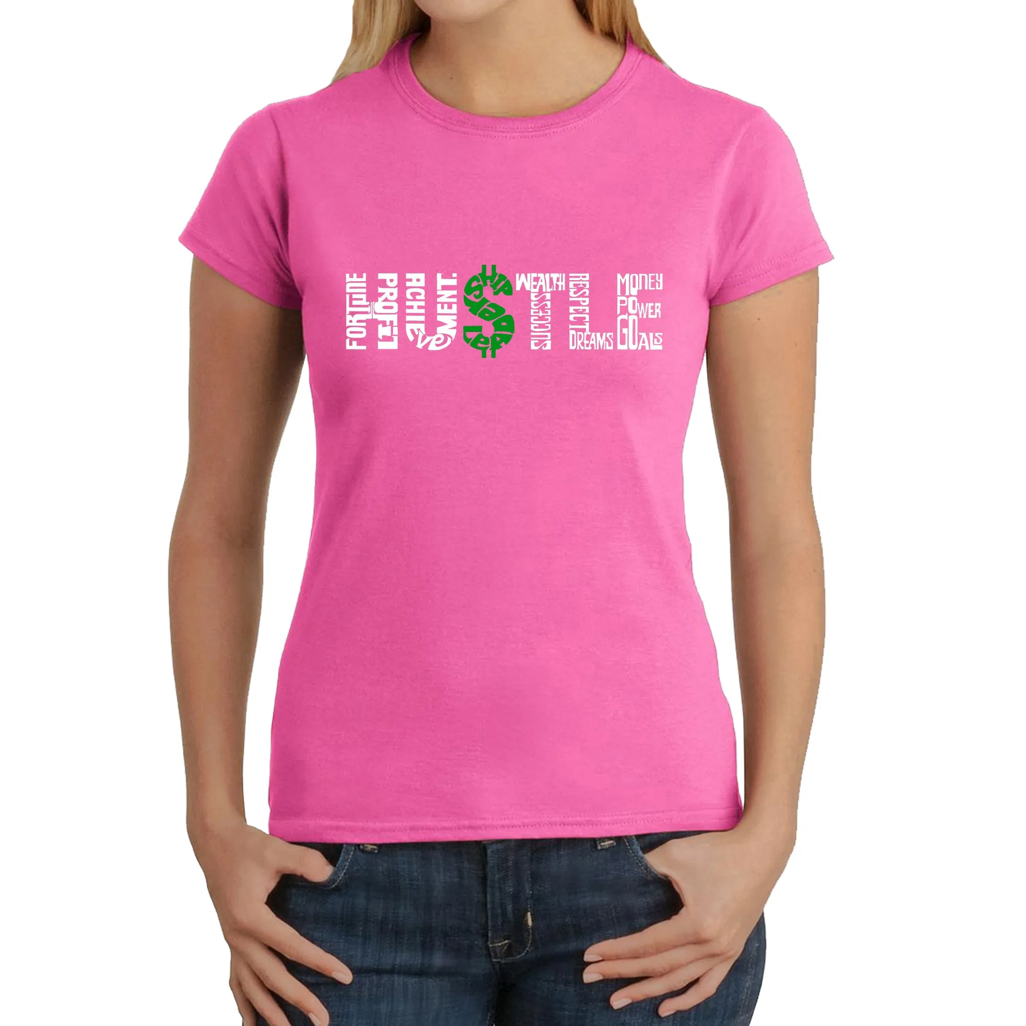 Hustle - Women's Word Art T-Shirt sold by LA Pop Art product image thumbnail 4
