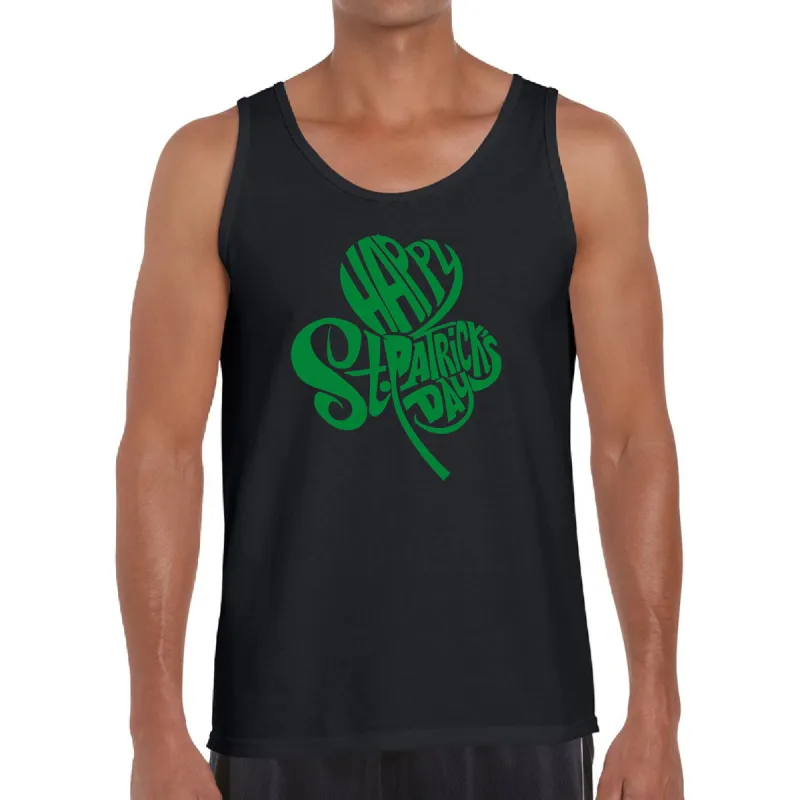 St Patricks Day Shamrock  - Men's Word Art Tank Top sold by LA Pop Art