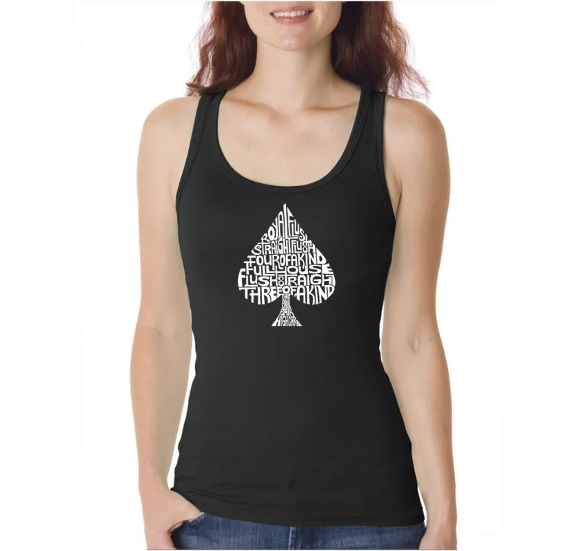 ORDER OF WINNING POKER HANDS - Women's Word Art Tank Top sold by LA Pop Art