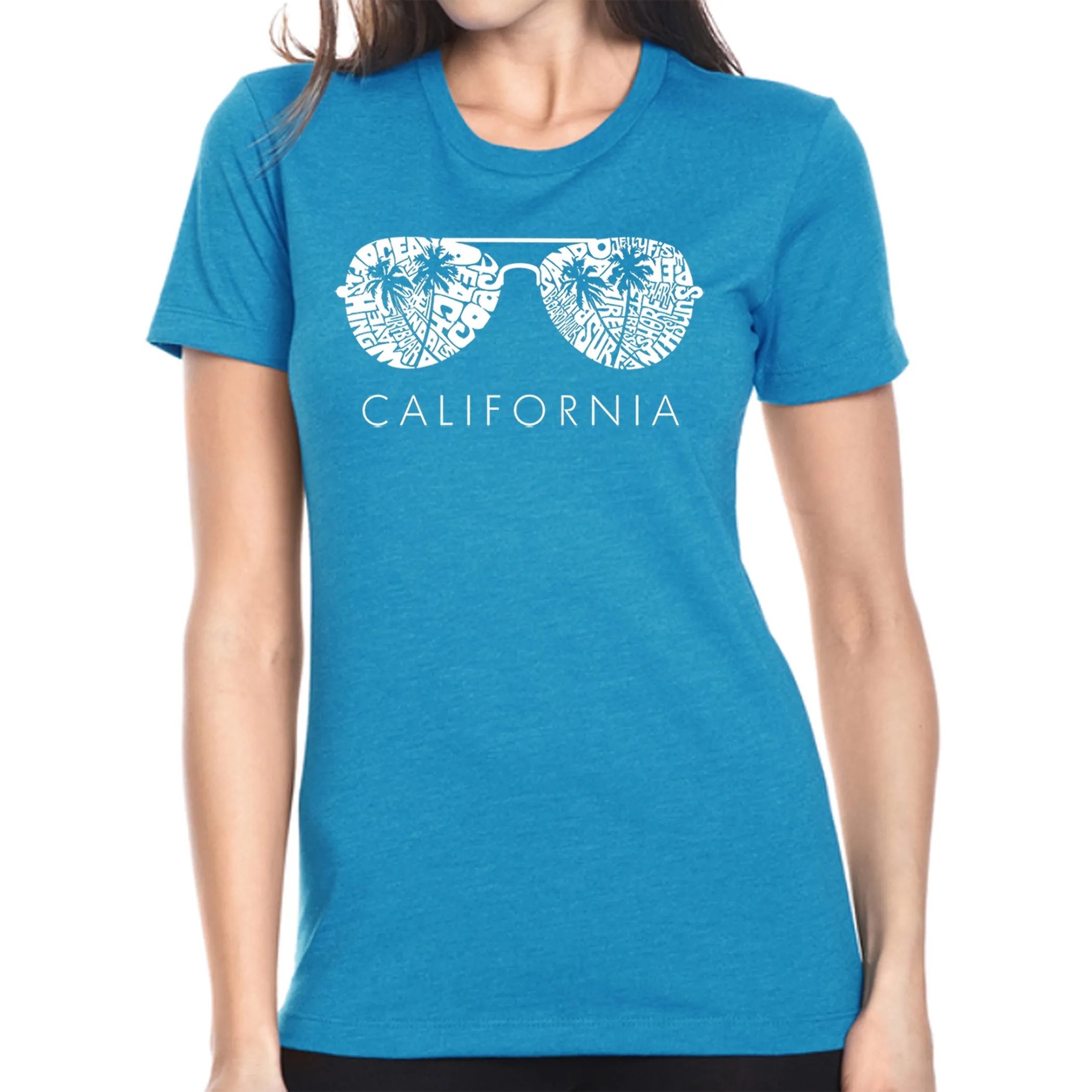 California Shades - Women's Premium Blend Word Art T-Shirt sold by LA Pop Art product image thumbnail 4
