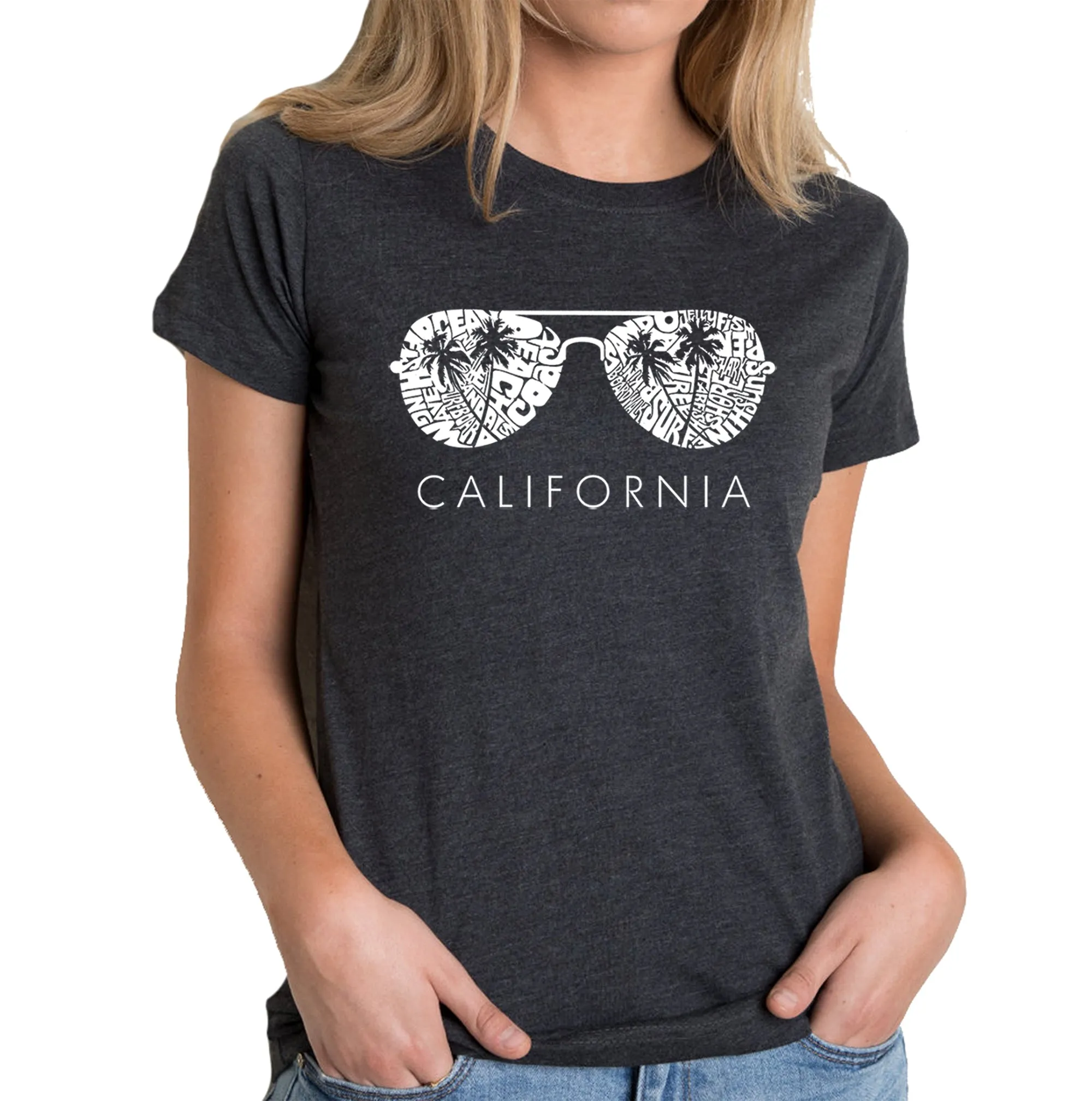 California Shades - Women's Premium Blend Word Art T-Shirt sold by LA Pop Art