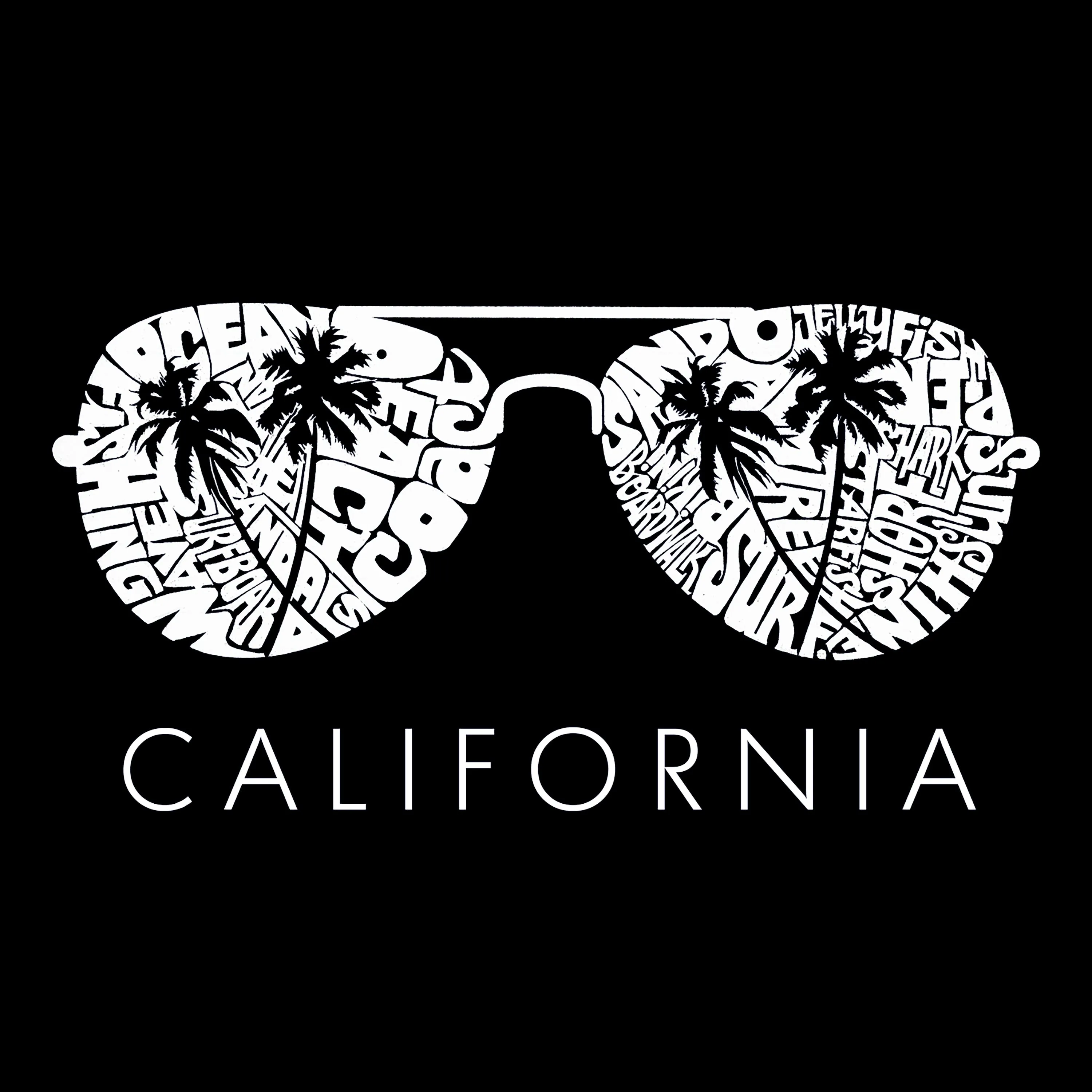 California Shades - Women's Premium Blend Word Art T-Shirt sold by LA Pop Art product image thumbnail 2