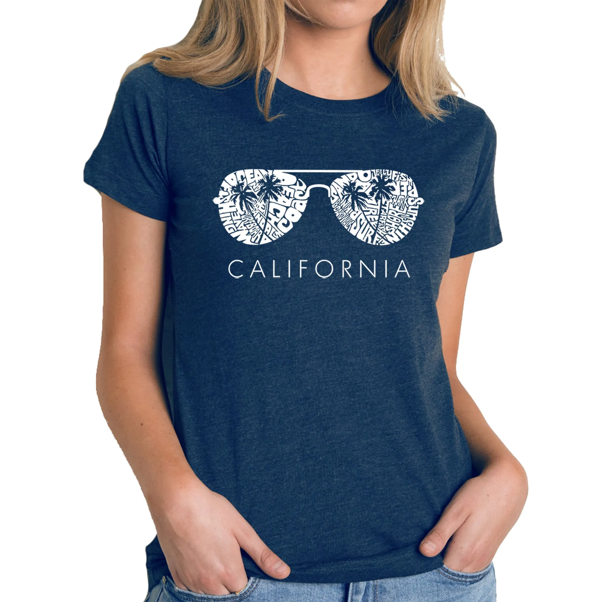 California Shades - Women's Premium Blend Word Art T-Shirt sold by LA Pop Art product image thumbnail 3