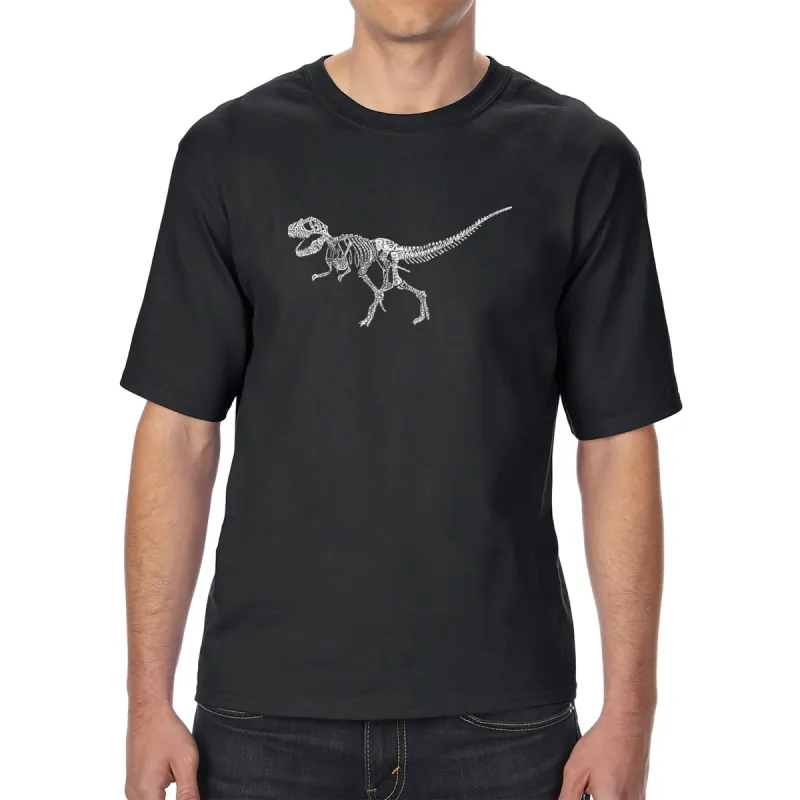Dinosaur TRex Skeleton - Men's Tall Word Art T-Shirt sold by LA Pop Art