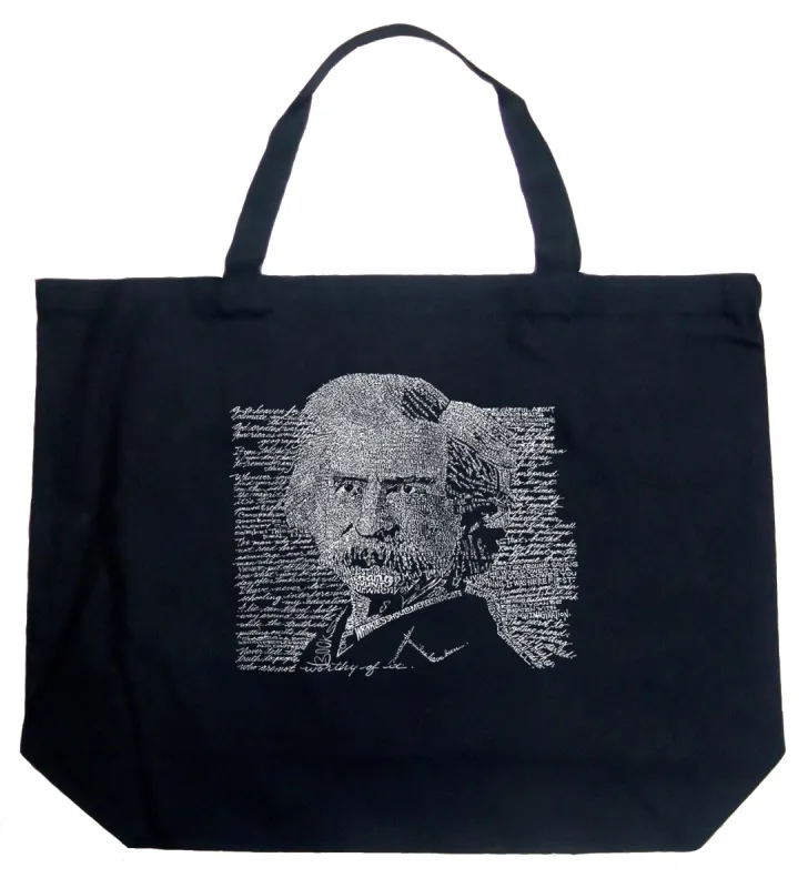 Mark Twain - Large Word Art Tote Bag sold by LA Pop Art
