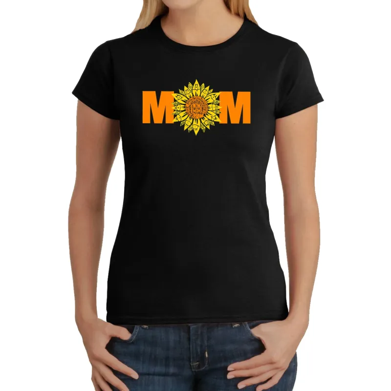 Mom Sunflower - Women's Word Art T-Shirt sold by LA Pop Art