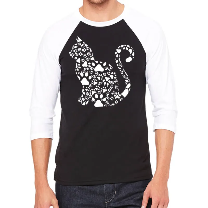 Cat Claws - Men's Raglan Baseball Word Art T-Shirt sold by LA Pop Art