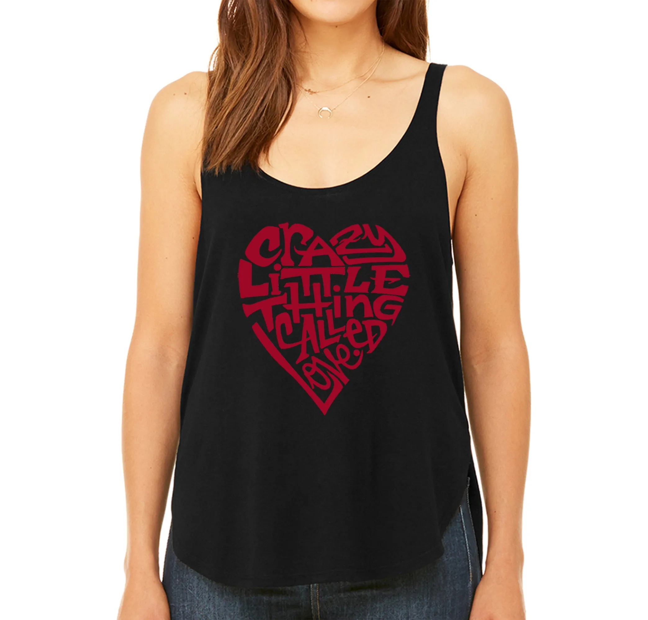 Crazy Little Thing Called Love - Women's Word Art Flowy Tank Top sold by LA Pop Art