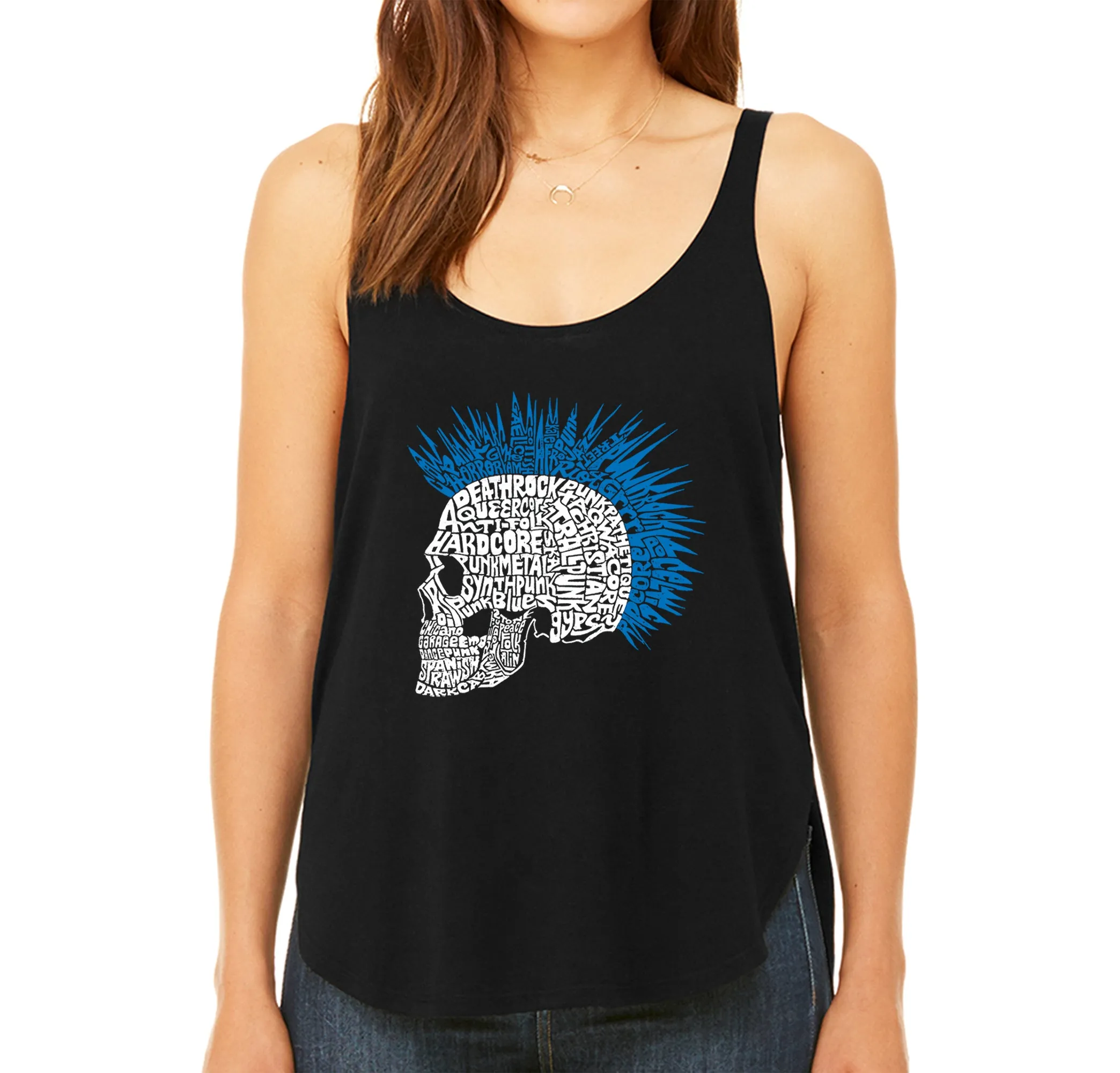 Punk Mohawk - Women's Word Art Flowy Tank Top sold by LA Pop Art
